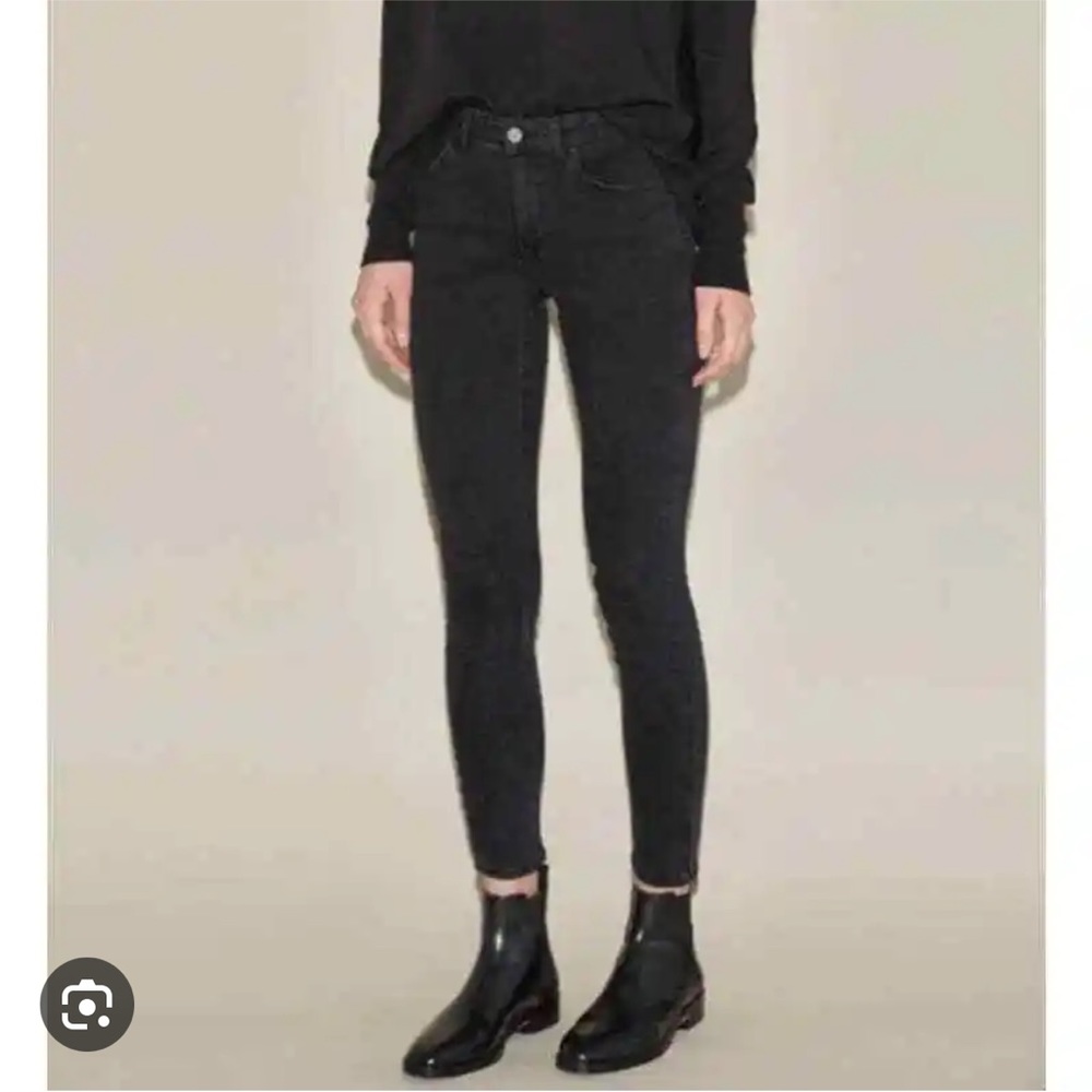 Acne Studios Women Black Skin 5 Used Black Mid Rise Skinny Stretch Jeans Size 26
